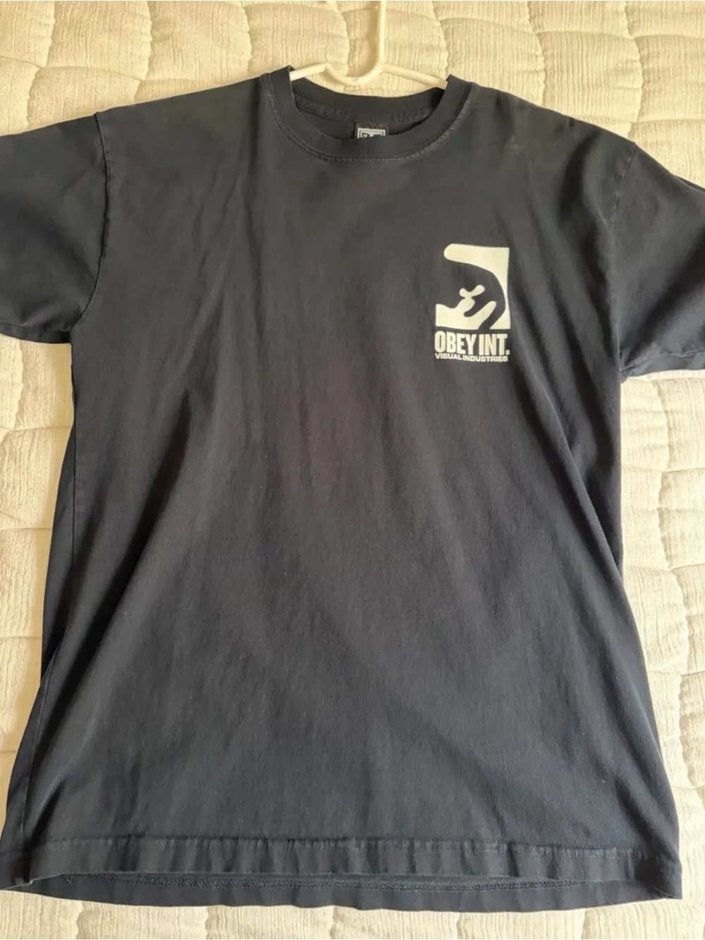 Obey Black Tee with White Obey Int. Chest Logo